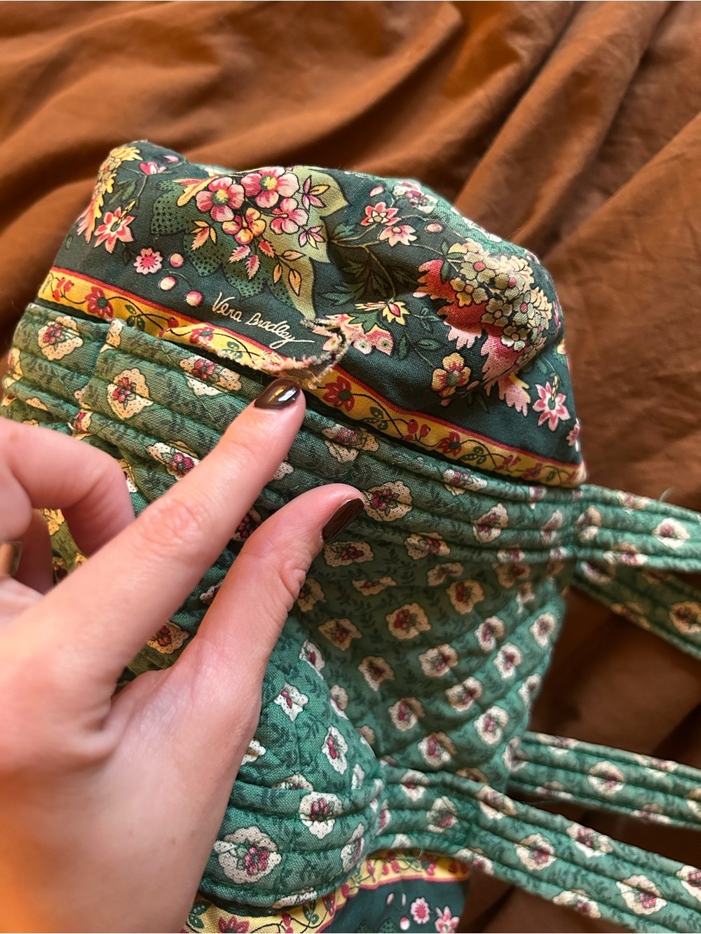Vera Bradley Green Floral Quilted Shoulder Bag - Picture 3 of 7
